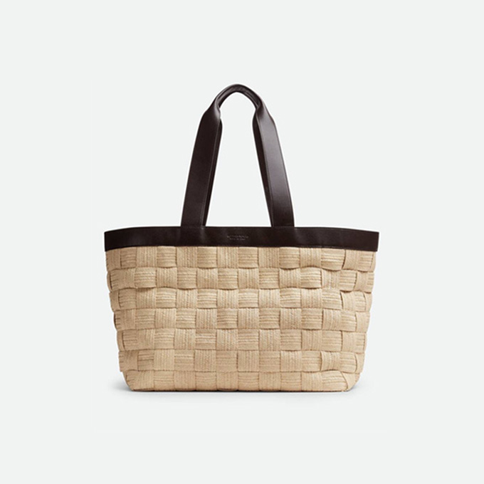 bottega veneta raffia intreccio tote bag #730847